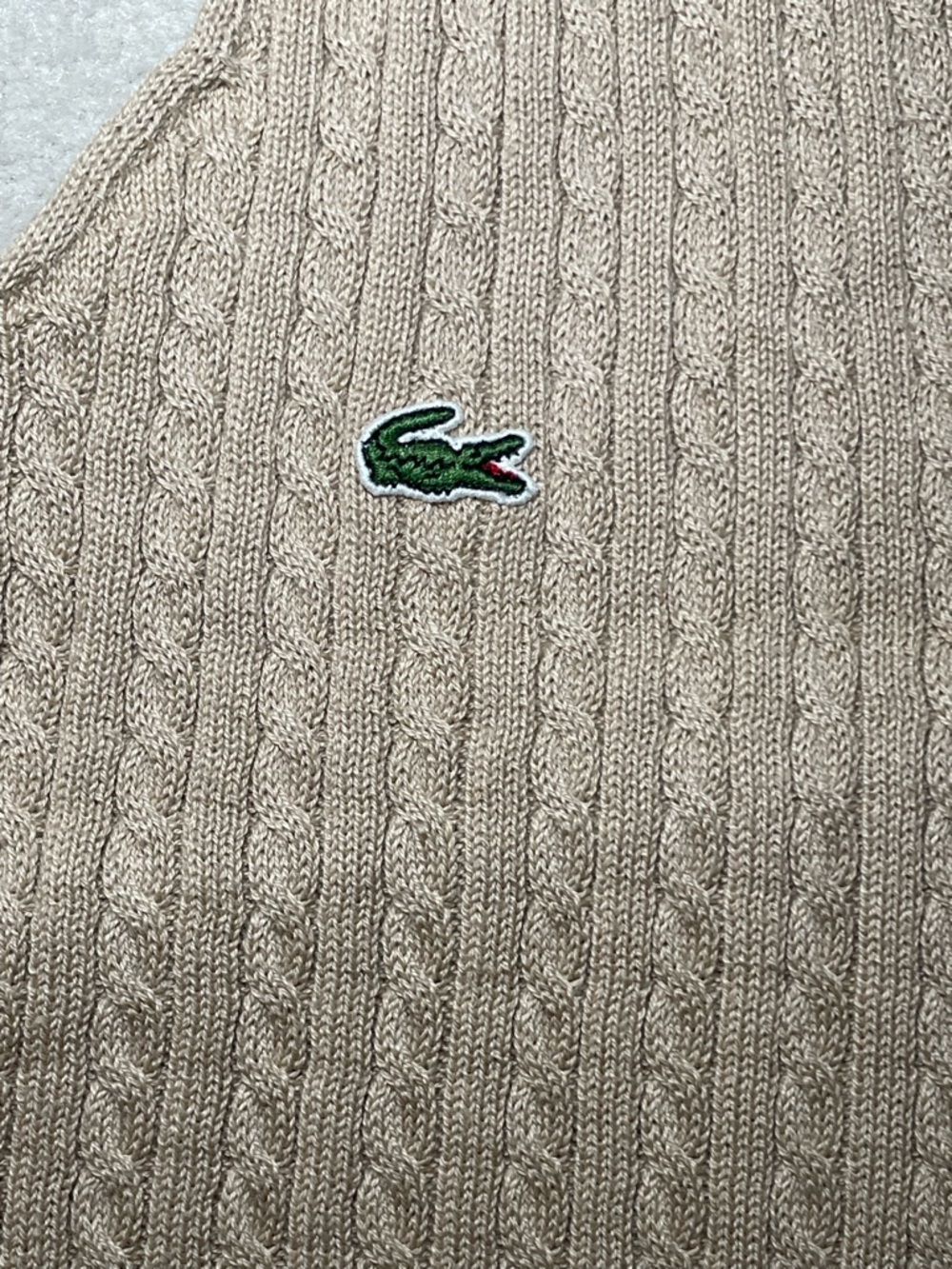 Lacoste Tan Cable-Knit Halter Tank sz 14 - Picture 2 of 5